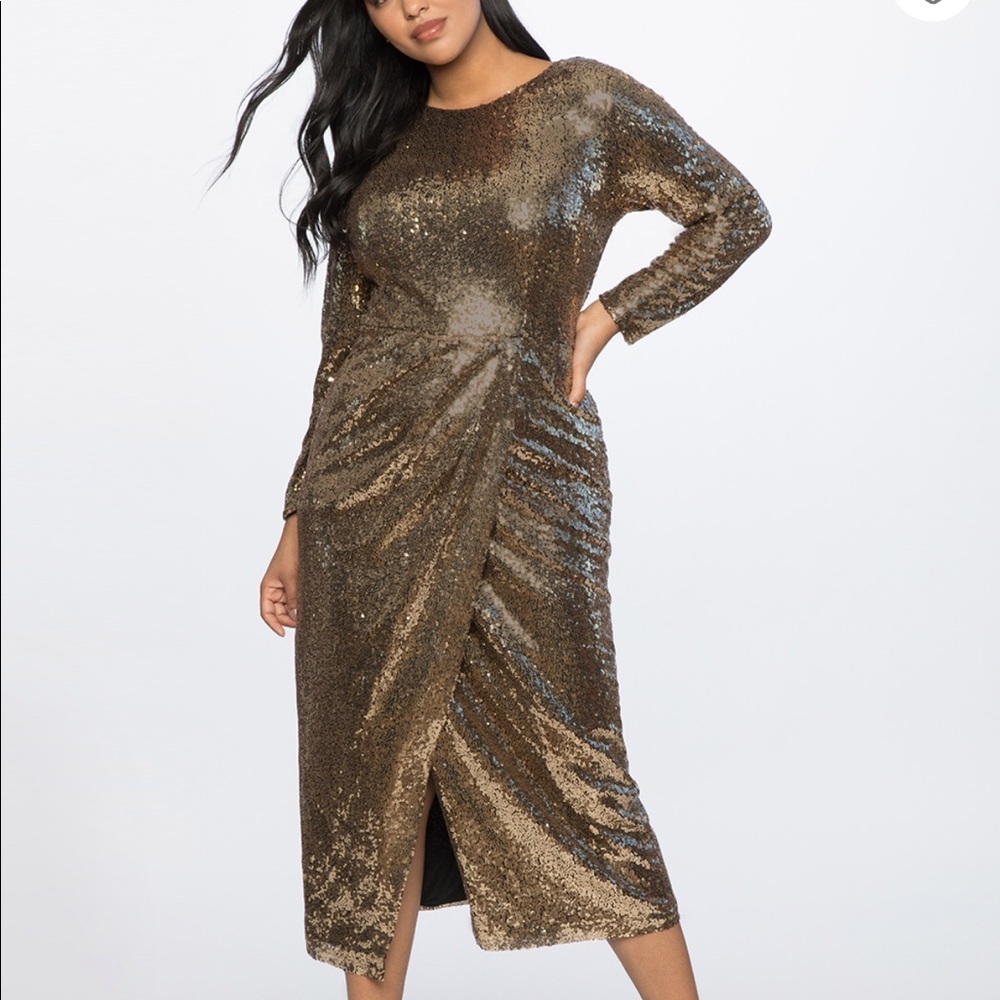 Sequin Maxi Dress with Wrap Skirt